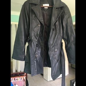 Heavy leather coat